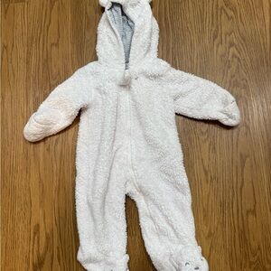 Cozy White Fleece Baby Onesie 3 months